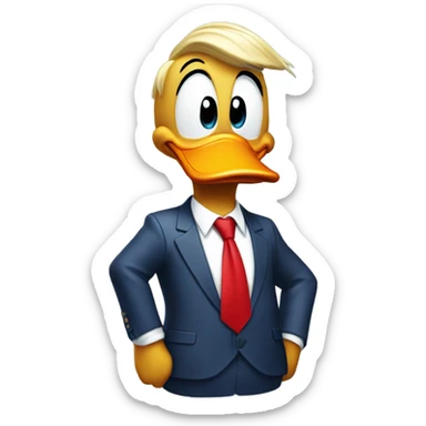 Donald Duck as Donald trump sticker