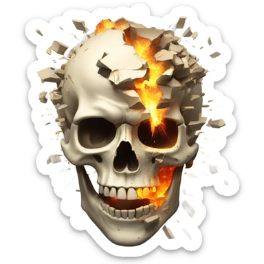 skull face explode sticker