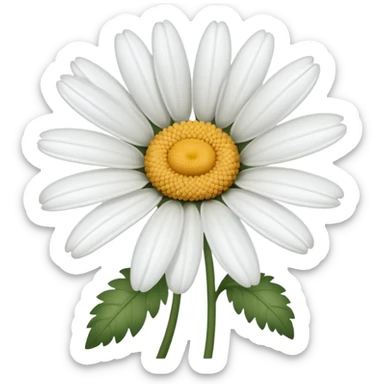 A white flower symbolising daisy flower sticker