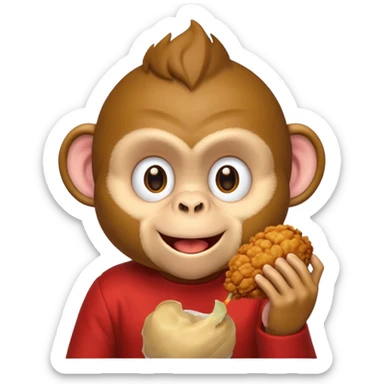 make a monkey eating kfc sticker