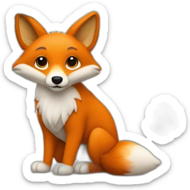 Un renard avec une drapeau arc-en-ciel à la place de la queue sticker