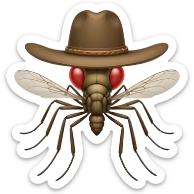 mosquito with a cowboy hat sticker