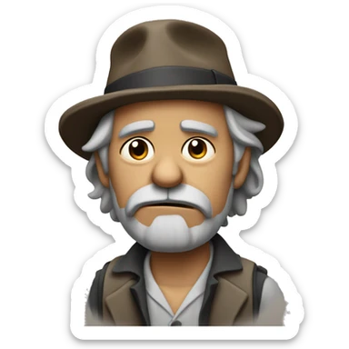 the tramp has one hand up and is frowning sticker