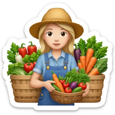 female farmer sticker