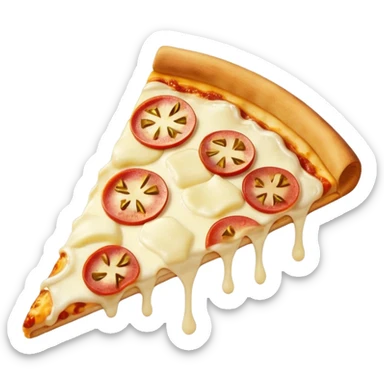 Cheese 🧀 pizza slice 1 slice with  cutting Apple pieces sticker
