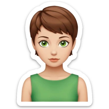 mujer pelo marron pixie cut sticker