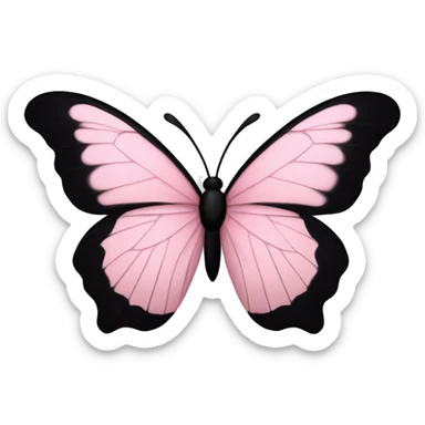 Pastel pink black butterfly sticker