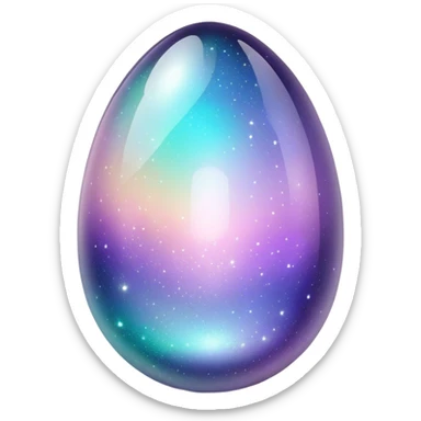 Dark Nebula Sparkly glossy glittery Pastel iridescent transparent bio-luminescent glass crystal egg sticker