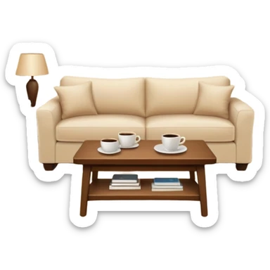 Realistic livingroom neutral color sticker
