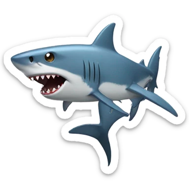 Shark wearing a poop costume sticker