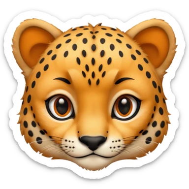 Cute small face cheetah sticker