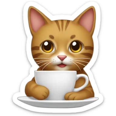 Gato tomando café sticker