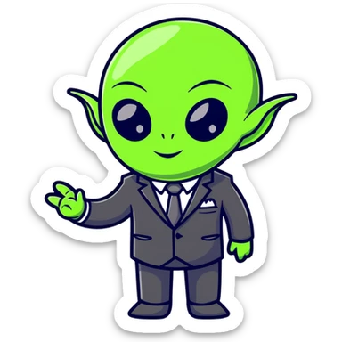 alien in a suit sticker