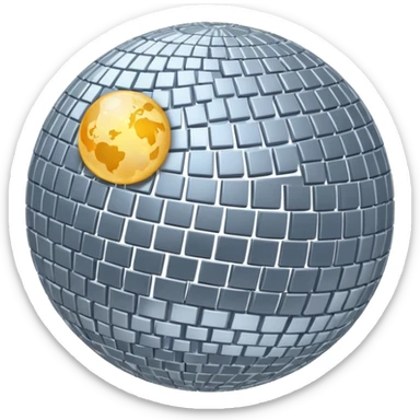 celestial disco ball moon sticker