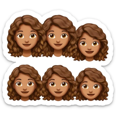 Emojis de uma mulher parda, com cabelo ondulado de várias formas sticker