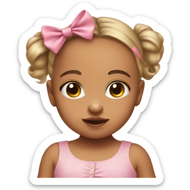 Baby girl with bow  sticker