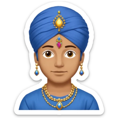 diwali man with blue turban and diwali sticker
