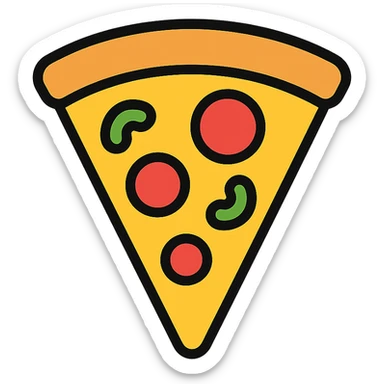 colored slice of pizza icon sticker