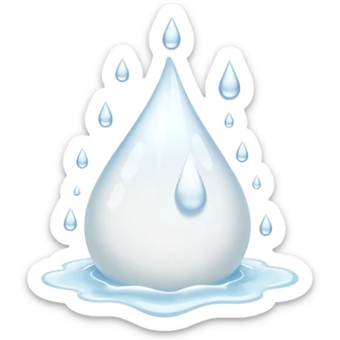 multiple White liquid drops shooting sideways sticker