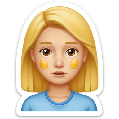 woman with acne face sticker