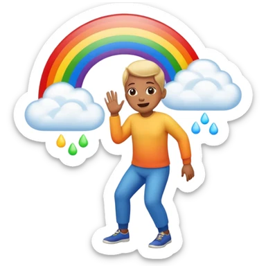 a person farting a rainbow  sticker