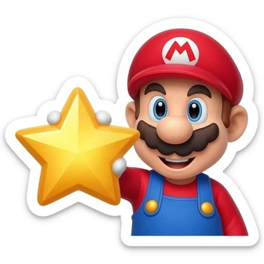 mario with star sticker