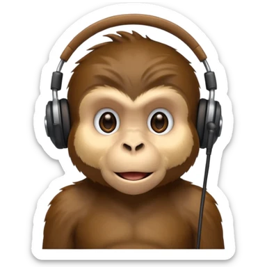 Monkey with headset mic sticker