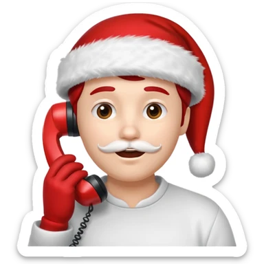 christmas talking on the phone sticker