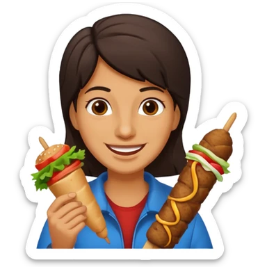 lebanese person eating kebab sticker