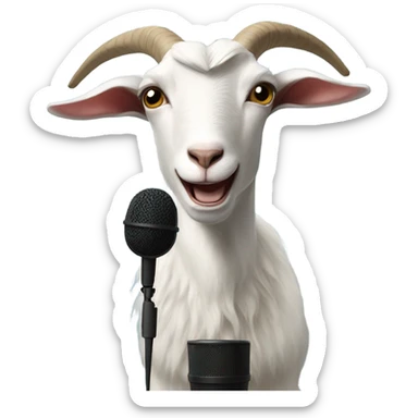 Goat on the microphone  sticker