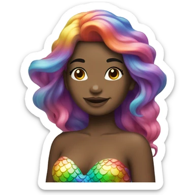 Mermaid with rainbow hair sticker