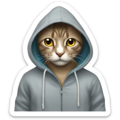 Cat wearing hoodies  sticker