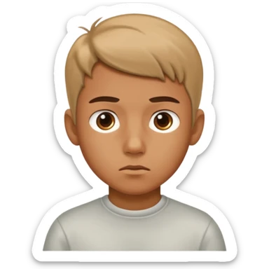 boy really thinking and focused sticker