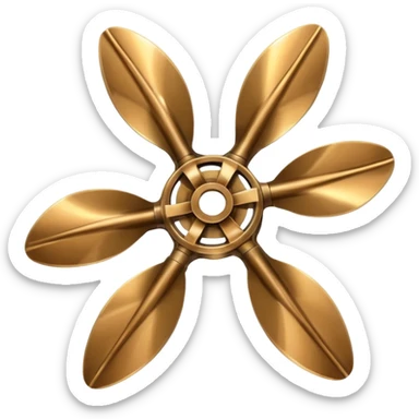 4 blade marine propeller sticker