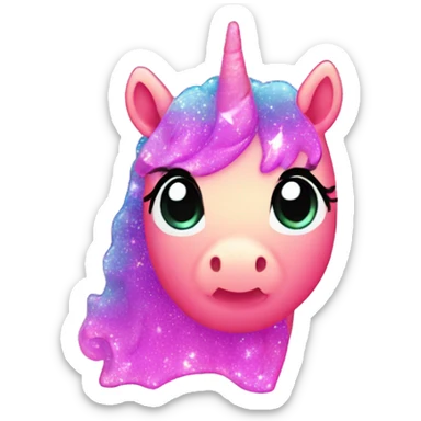 Kawaii neon star glitter jelly horse emoji    sticker