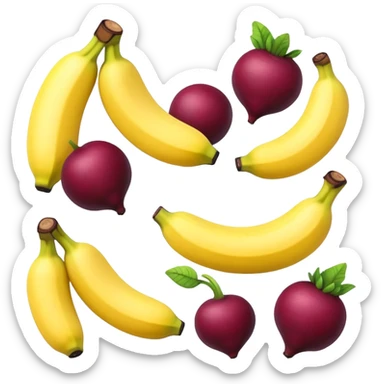 banana, beetroot and blueberry sticker