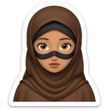 Muslim girl with niqab, brown dress sticker
