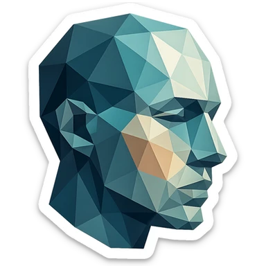 geometric AI face sticker
