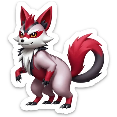 Shiny Dark Zigzagoon-Zorua-Zangoose-Hybrid (Full body) sticker