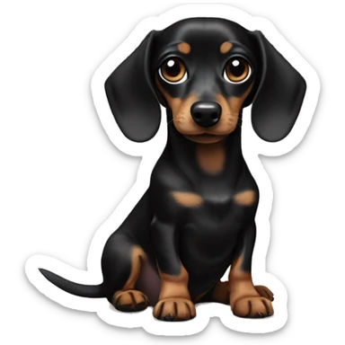 black dachshund with a black and white chihuahua sticker