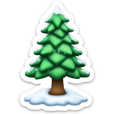 Snow-covered Christmas tree sticker