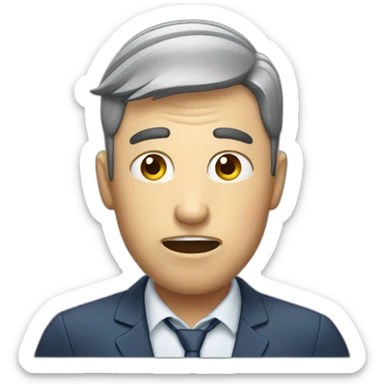 manager banging his head sticker