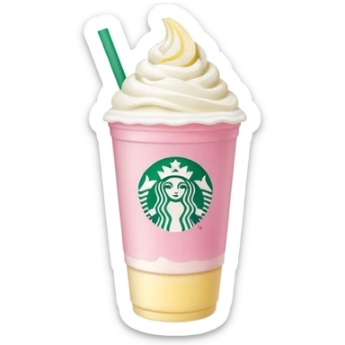 Pink Starbucks drink with banana cold foam  sticker