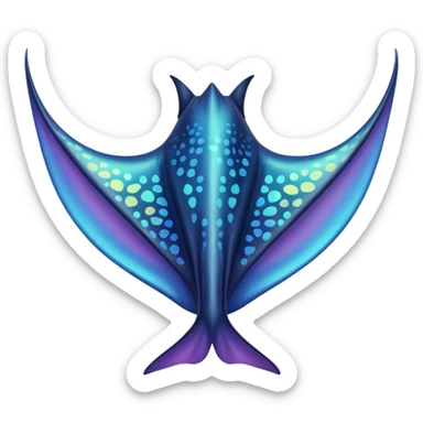 iridescent manta ray sticker