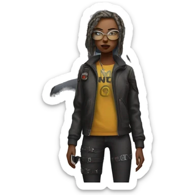 cyber punk in front house with a helicopter  sticker