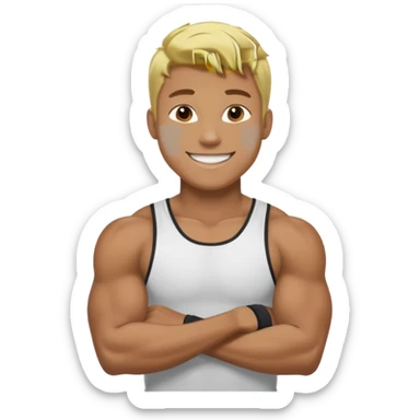 blonde black male athlete sticker