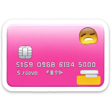 pink credit or debit card sticker