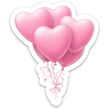 Bunch of light pink heart-shaped balloons sticker
