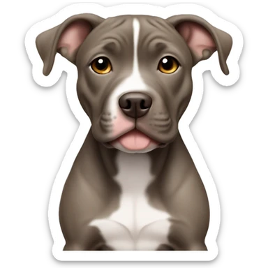 Gray brown pit bull puppy sticker