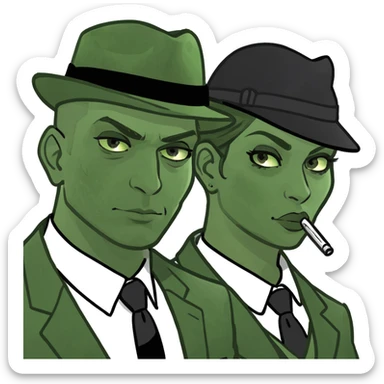 A gangster couple sticker